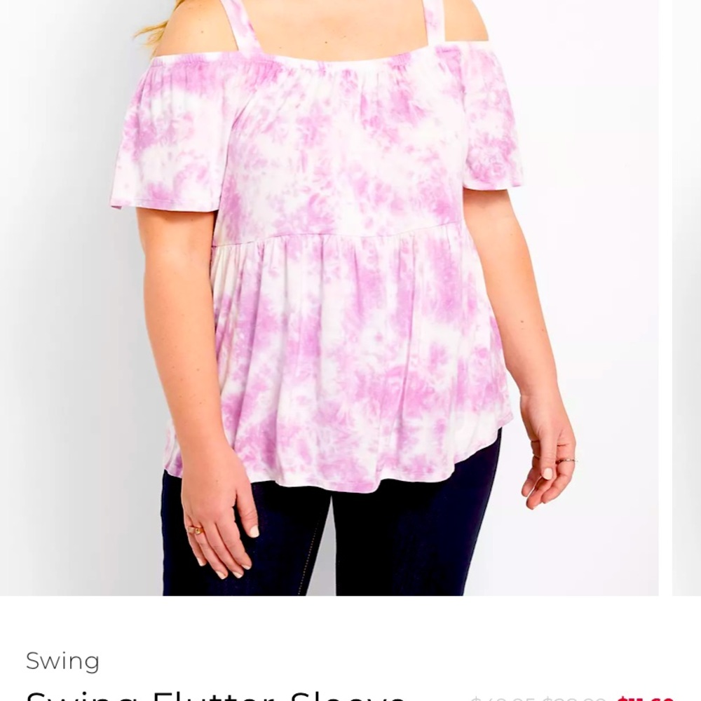 *SOLD* Lane Bryant Tie Dye Babydoll Top 18/20 - Picture 3 of 5